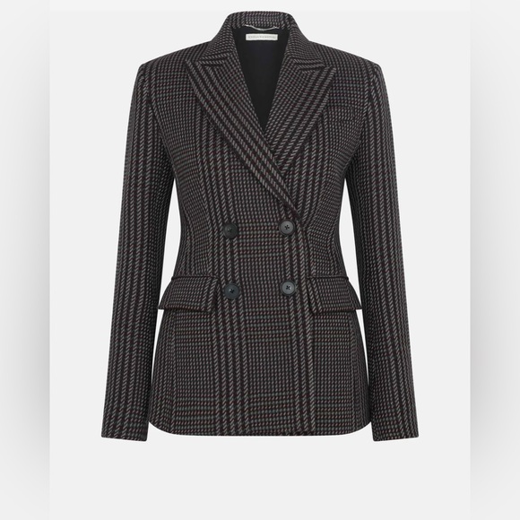 EMILIA WICKSTEAD DIDA JACKET IN PRINCE OF WALES CHECK MERINO WOOL